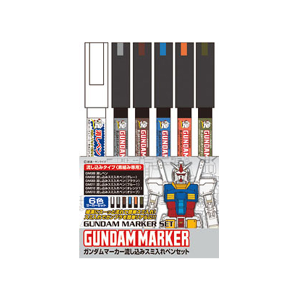GSI Creos GMS122 ปากกาตัดเส้นกันพลา Gundam Marker Sumi-ire Pen Set (Paint)