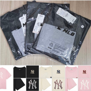 พร้อมส่ง MLB Classic Monogram Big Logo Clipping T-Shirts  สีครีม 🤍🤍 /สีดำ 🖤 /สีชมพู 💗