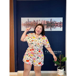 🔥Plussize🔥ชุดเซทเสื้อ+กางเกงคนอ้วน🔥 Chest (อก) : 44-50"      Waist (เอว) :  34-44"