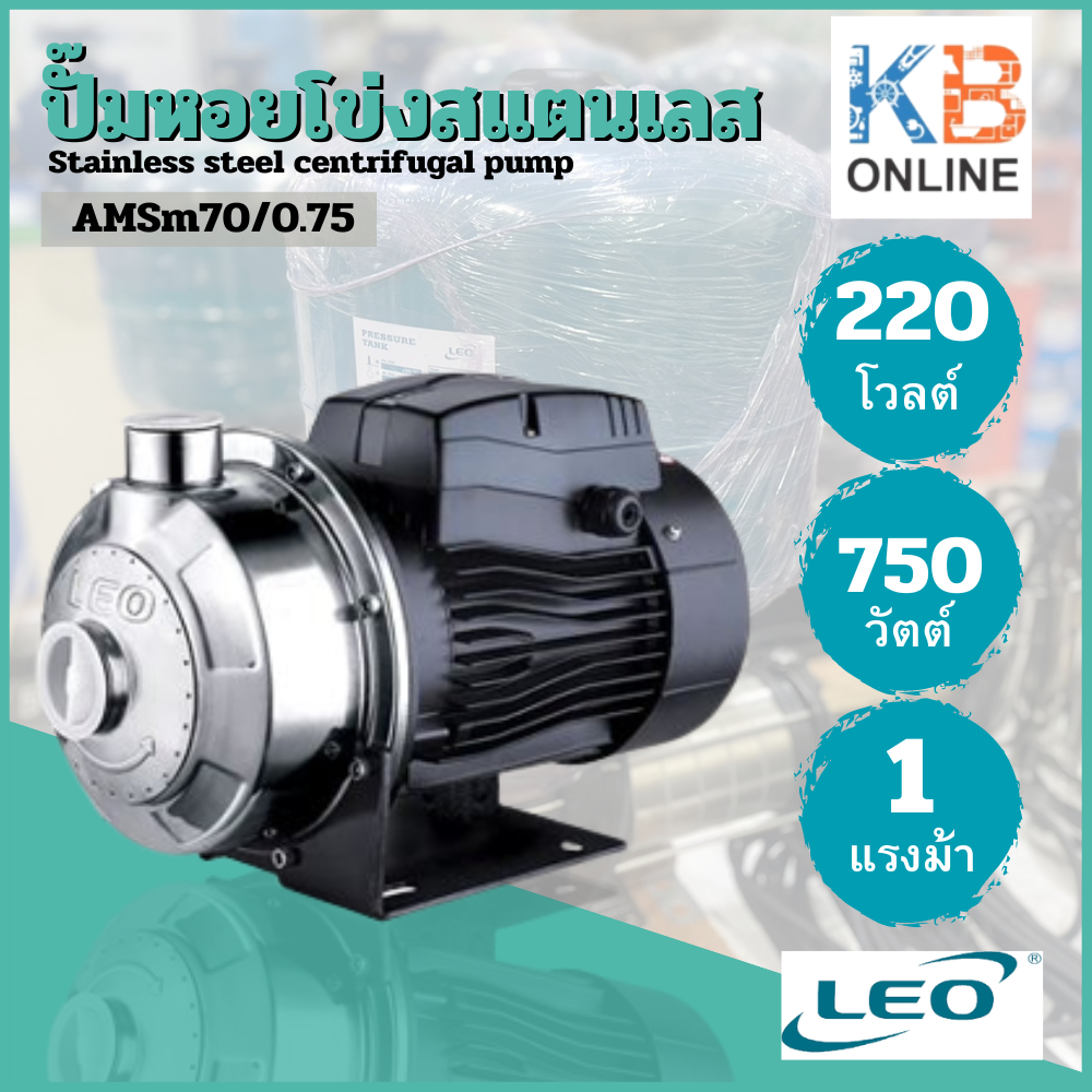 LEO ปั๊มหอยโข่งสแตนเลส ขนาด 1HP รุ่น AMSm70/0.75