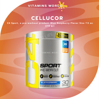 Cellucor , C4 Sport, a pre-workout product. Blue Raspberry Flavor Size 7.5 oz. (213 g.) (V.96)