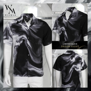 เสื้อเชิ้ตฮาวายแขนสั้น ลายหินอ่อน : Hawaii Dream Night  Marble Shirt  Short-sleeved