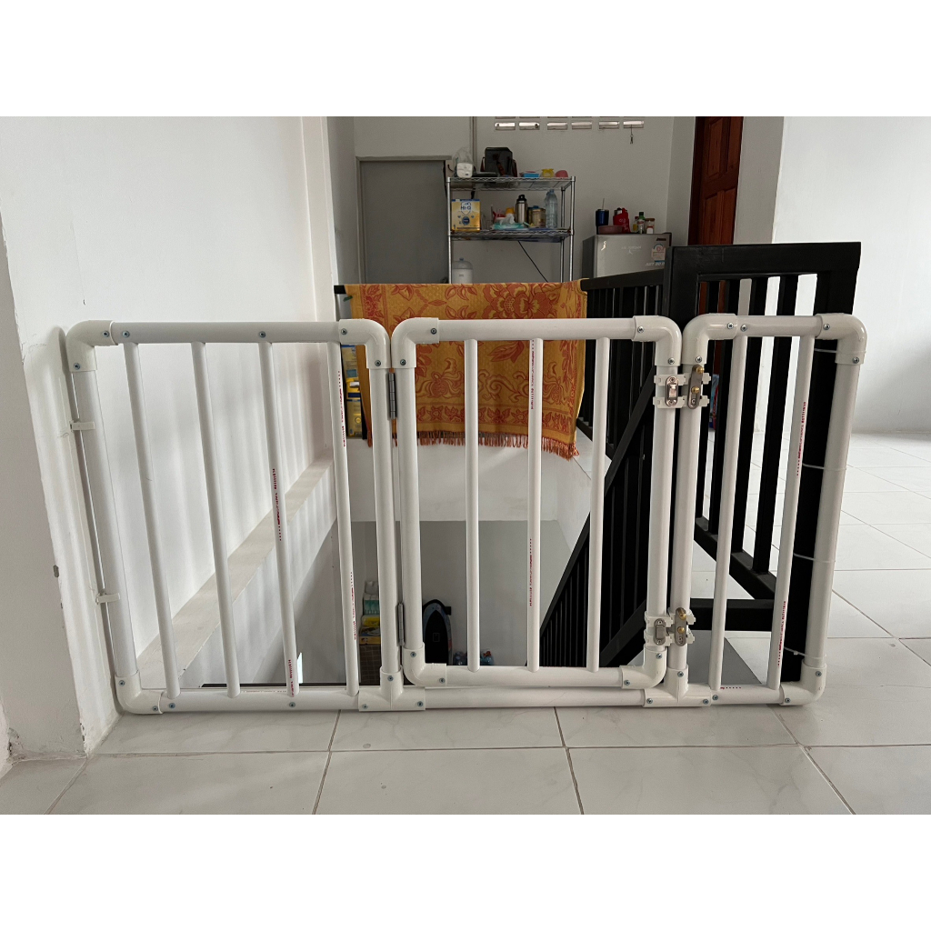 🚧รั้วกั้นประตู , กั้นบันได,กั้นห้อง ความสูง 70cm ไม่มีประตู , มีประตู (สีขาว,เพิ่มนวมซี่)