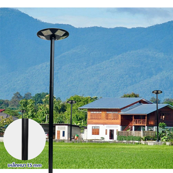 เสาไฟโซล่าเซลล์ทรงสูง วัสดุเหล็กแท้ แบบ 3ท่อน 4ท่อน ขนาด รูปที่ 4
