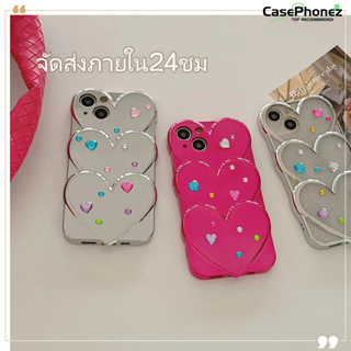 💚จัดส่งภายใน24ชม💚เคส for iPhone 11 14 Pro Max Case for iPhone 12 13 ป้องกันการตก การป้องกัน น่ารัก รูปหัวใจ พื้นผิวกระจก