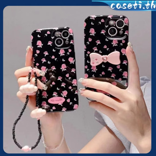 คูปองเคลม🎀เคสไอโ case for iphone 11 12 โบว์ดอกไม้ส่วนบุคคล เคส 14 13 12 11 pro max เคสโทรศัพท์มือถือกันกระแทก