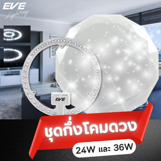 EVE ชุดแผงแอลอีดี นีออนกลม แผงไฟ ชุดกึ่งดวงโคม แอลอีดี แบบกลม มีฝาครอบ รุ่น Saver 24 วัตต์ และ 36 วัตต์ แสงขาว แสงเหลือง