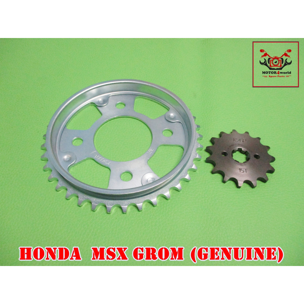 (GENUINE) FRONT (15T) & REAR (38T) SPROCKET SET For HONDA MSX GROM / ชุดสเตอร์ หน้า (15 ฟัน) & สเตอร