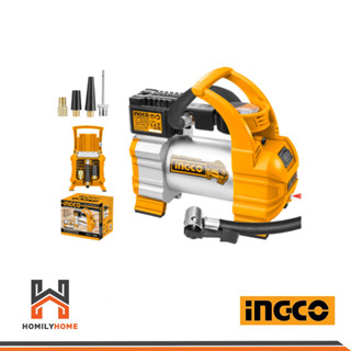 INGCO ปั้มลมมินิ แบบพกพา 12V ชนิดเสียบในรถยนต์ พร้อมไฟ LED รุ่น AAC1408 B 52502074