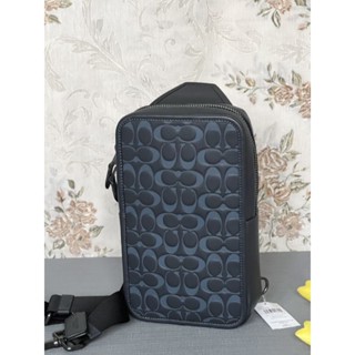 😎😎กระเป๋าคาดหลัง/คาดอกชายสีสวยหล่อมากกกก หายากมากค่ะ Coach Sullivan Pack In Signature Leatherสี Midnight