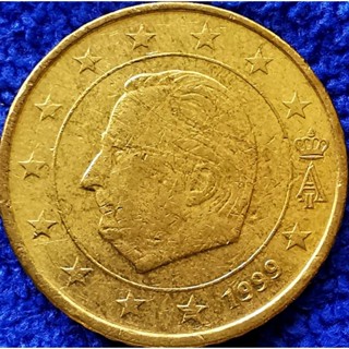 เหรียญ​​ เบลเยี่ยม​ Belgium, ยูโร, 50 Euro Cent,​ใช้แล้ว, #​1259E