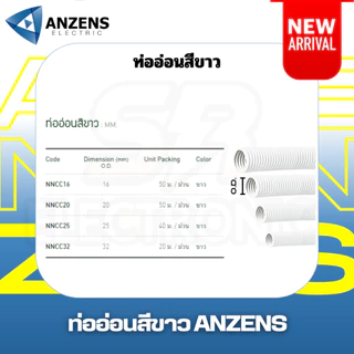 แบ่งขายเป็นเมตร ท่ออ่อน ท่ออ่อนลูกฟูก ท่อร้อยสายไฟ Anzen