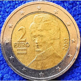 เหรียญ​ต่างประเทศ, ยูโร, ออสเตรีย​ Austria, 2 Euro, ใช้แล้ว, #​1470E