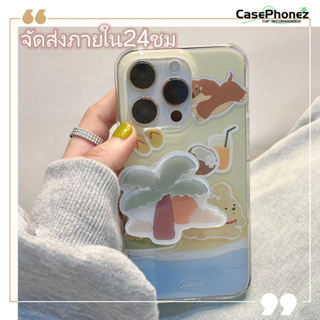 💚จัดส่งภายใน24ชม💚เคส for iPhone 11 14 Pro Max Case for iPhone 12 13 ป้องกันการตก การป้องกัน น่ารัก พร้อมขาตั้ง มะพร้าว