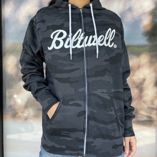 เสื้อแขนยาว BILTWELL SCRIPT ZIP HOODIE BLACK CAMO