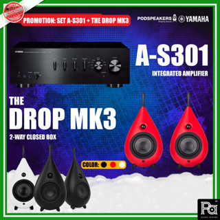 SET YAMAHA A-S301 Integrated Amplifier 2 x 95 วัตต์ + PODSPEAKERS THE DROP MK3 ลำโพงฟังเพลง 3 นิ้ว 2 ทาง พีเอ ซาวด์