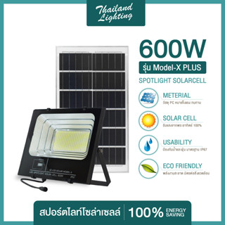 สปอตไลท์โซล่าเซลล์ 600W พลังแสงอาทิตย์ แสงสีขาว Daylight LED Spotlight Solar Cell Thailand Lighting Solar Cell