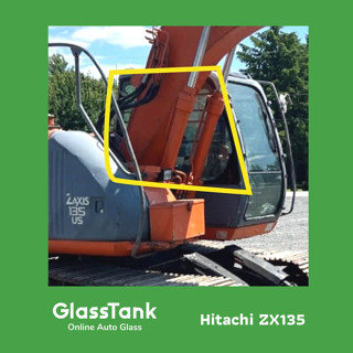 กระจกบานขวาใหญ่ ฮิตาชิ Hitachi ZX135 กระจกแม็คโคร