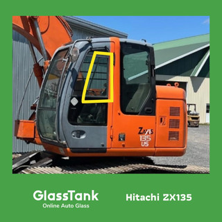 กระจกบานเลื่อนหลังซ้าย ฮิตาชิ Hitachi ZX135 กระจกแม็คโคร