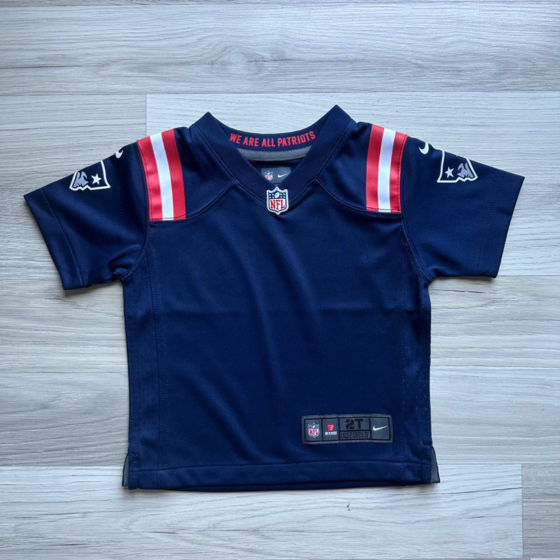 Infant Nike Mac Jones Navy New England Patriots Game Jersey เสื้ออเมริกันฟุตบอลเด็ก NFL ป้าย
