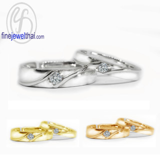 Finejewelthai-แหวนคู่-แหวนเพชร-แหวนเงินแท้-แหวนแต่งงาน-RC1462_3cz