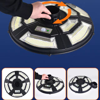 ไฟถนนโซล่าเซลล์ UFO-100000W-W แสงขาว รุ่น UFO-42CM-9L ค่าไฟ0บาท สว่างยันเช้า 750LED 10000MAH
