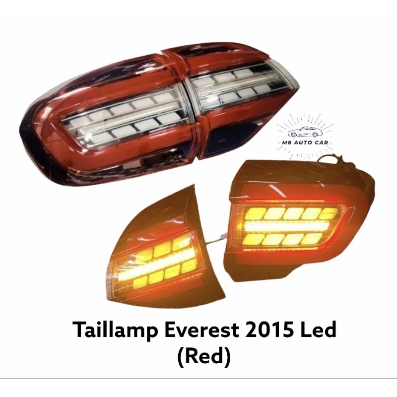ไฟท้าย Ford Everest Light bar led ไฟเลี้ยววิ่ง สีแดง และ สีสโมค