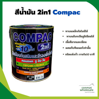 Compac 2 in 1 สีเคลือบเงา และ สีรองพื้นในตัว สำหรับทาเหล็กกัลวาไนซ์ สแตนเลส