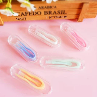 MUSI.HOME【ราคาถูก】ชุดปากคีบคอนแทคเลนส์ สีพาสเทล ที่คีบคอนแทคเลนส์ ที่คีบเลนส์ + ตัวดูดเลนส์ + กล่องอุปกรณ์เสริม EYE13