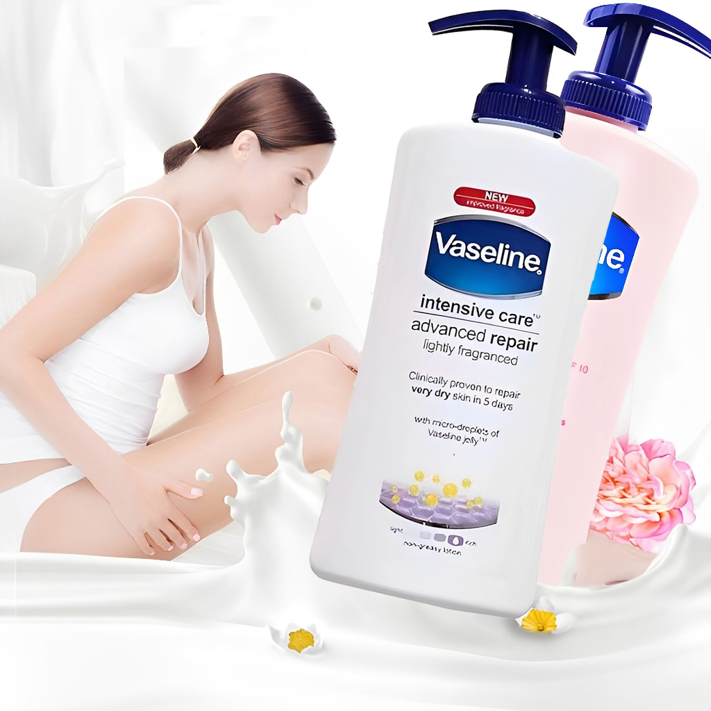 ซื้อ ครีมทาผิว หัวเชื้อวาสลีน Vaseline Healthy Even Tone With Vitamin B3 And SPF10++ โลชั่นบำรุงผิวให้ความชุ่มชื้น 400ml.