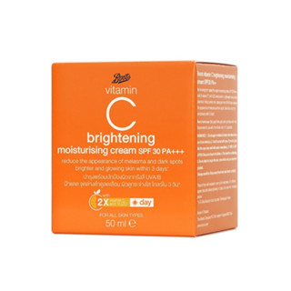 Boots Vitamin C Brightening Moisturizing Cream Spf30 Pa+++ บูทส์ วิตามิน ซี ไบร์ทเทนนิ่ง ครีม 50ml.