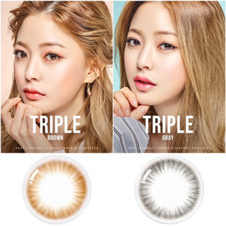 [[พร้อมส่ง]] รายเดือน OLENS รุ่น TRIPLE Brown, Gray คอนแทคเลนส์เกาหลี