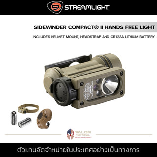 Streamlight - Sidewinder Compact II Military Includes helmet mount, headstrap and CR123A lithium battery - Clam