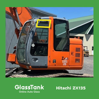 กระจกประตูแผ่นบน ฮิตาชิ Hitachi ZX135 กระจกแม็คโคร