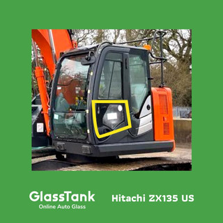 กระจกประตูซ้ายแผ่นล่าง ฮิตาชิ Hitachi ZX135US กระจกแม็คโคร