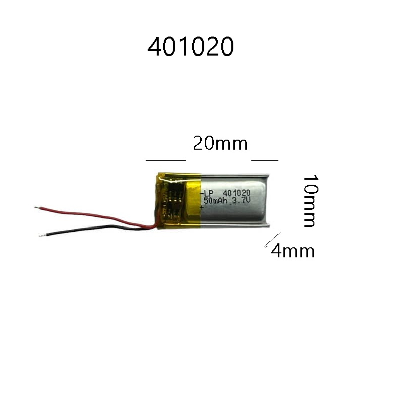 401020 แบตเตอรี่ 3.7v 50mah สำหรับหูฟัง บลูทูธ Li-polymer Rechargeable Battery Li-Po