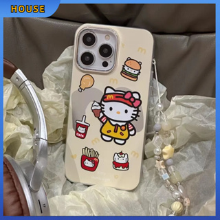 💲คูปองเคลม💲เคสไอโ case for iphone 11 12 คิตตี้ คิตตี้ เพิ่มห่วงโซ่ เคส 14 13 12 11 pro max ซิลิโคนเหลวป้องกันการตก