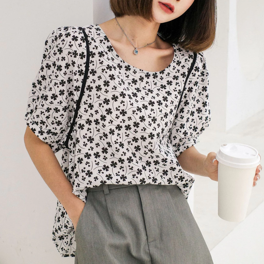 เสื้อผู้หญิงแขนสั้นลายดอกไม้ ผ้าใส่สบาย thumbnail 7