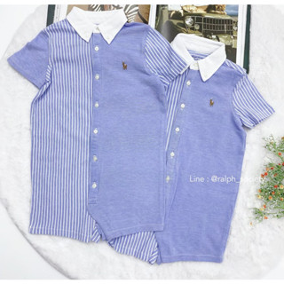 พร้อมส่ง Ralph Lauren Knit Cotton Oxford Fun Shortall