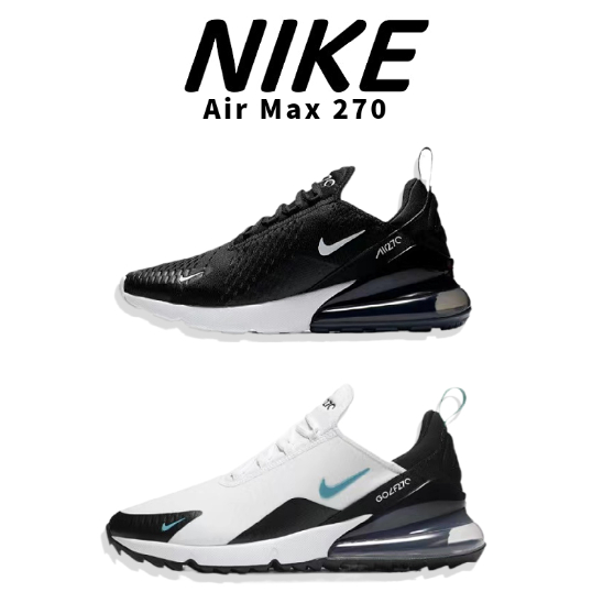 สินค้าแท้ 💯 Nike Air Max 270 Breathable ครึ่งฝ่ามือ Air Cushion รองเท้าวิ่งรองเท้ากีฬา