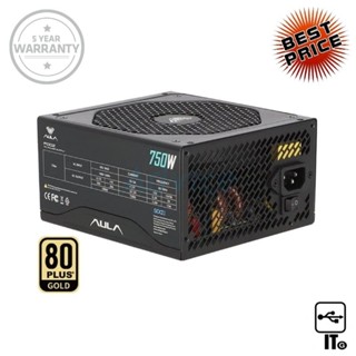 POWER SUPPLY (80+ GOLD) 750W AULA FD02 ประกัน 5Y พาวเวอร์ซัพพลาย อุปกรณ์จ่ายไฟ