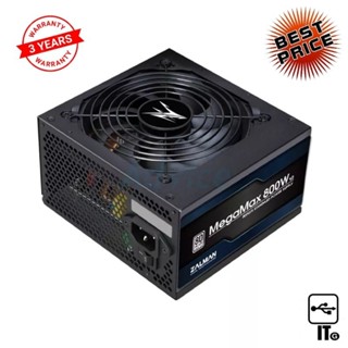 POWER SUPPLY (80+ WHITE) 800w. ZALMAN MEGAMAX ZM800-TXIIV2 ประกัน 3Y พาวเวอร์ซัพพลาย อุปกรณ์จ่ายไฟ