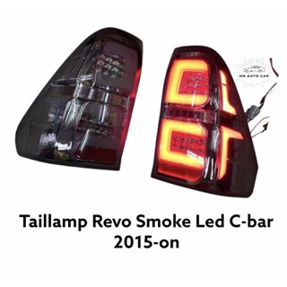 ไฟท้าย Revo Led ลาย C-bar ไฟท้ายแต่ง Toyota Hilux Revo สีสโมค