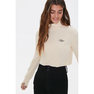 Forever 21 turtle neck ผ้าร่อง ยืดหยุ่น ทรงนางแบบใส่ ได้ลุดน่ารัก เท่ๆ