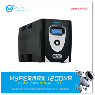 UPS Pure Sinewave : HYPERMAX 1200VA/840W เหมาะกับคอมทุกชนิด/เกมมิ่ง PSU80+ /PS4 มือหนึ่ง ประกัน2ปี ONSITE SERVICE