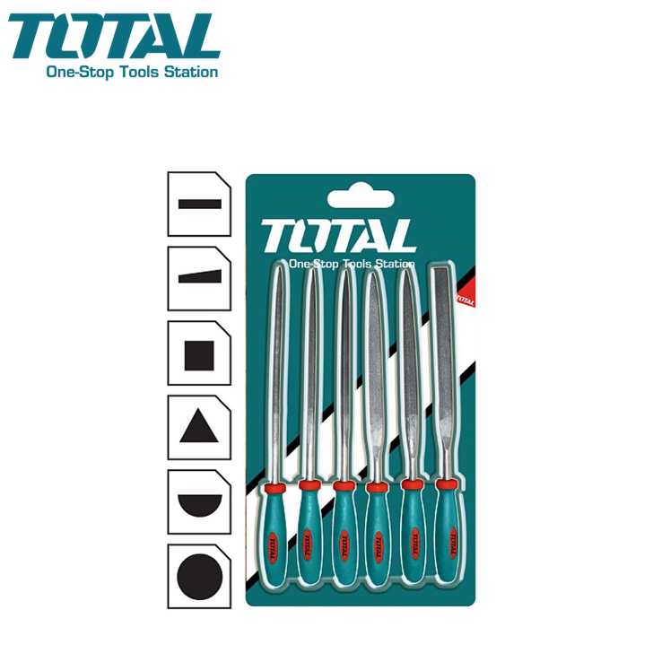 TOTAL ตะไบอเนกประสงค์ มินิ ขนาด 6 ตัวชุด ขนาด 3 x 140 มม. รุ่น THT91462 ( Mini File Set )