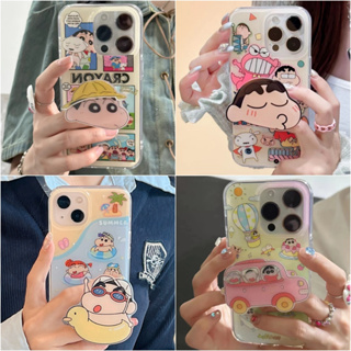 ✨NEW style✨เคสไอโฟน 14 Pro Max 13 12 11 เคส for iPhone 13 เครยอนชินจัง พกง่ายๆ griptok การป้องกันการตก Case