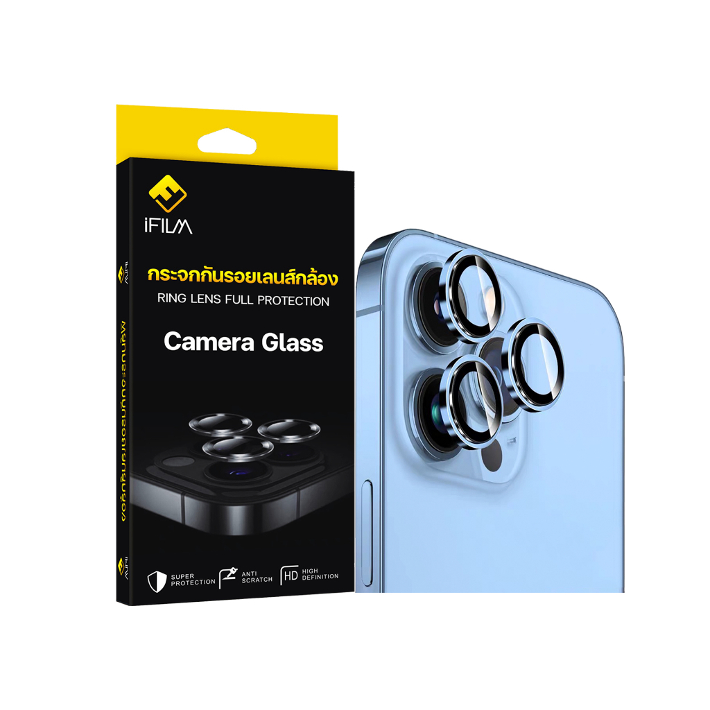 iFilm ฟิล์มกระจกกันรอยเลนส์กล้อง For iphone  หลากหลายรุ่น