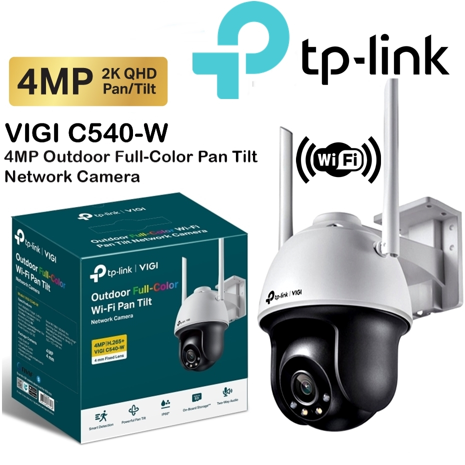 ⚡️กล้องวงจรปิดไร้สาย⚡️ TP-LINK (VIGI C540-W) 4MP Outdoor Full-Color Wi-Fi Pan Tilt Network Camera 3Y