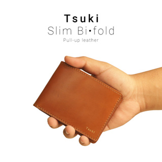 TSUKI Slim Bi-fold Wallet กระเป๋าสตางค์แบบพับรุ่นสลิม งานแฮนด์เมด หนังแท้ บาง เบา